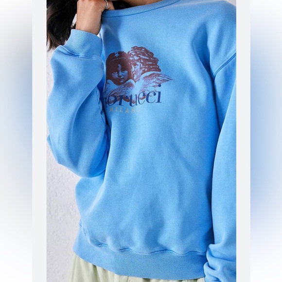 Fiorucci ANGELS SWEATSHIRT blue oversized S - Picture 3 of 12